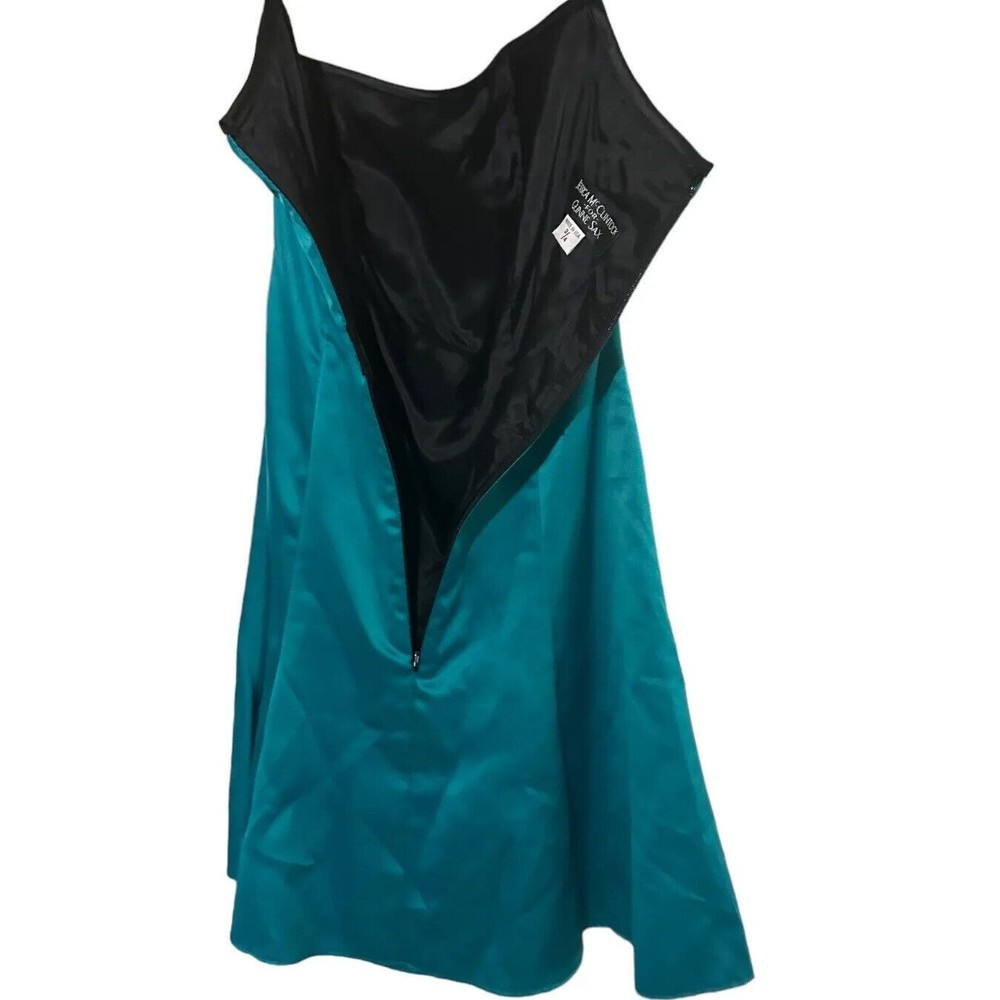 Jessica McClintock Gunne Sax Women Size 3/4 Strapless Gown Prom Dress Teal Blue - Picture 5 of 16